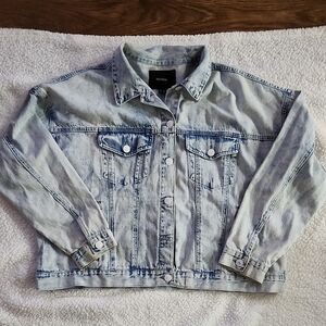 Forever 21 Light Wash Distressed Denim Jacket - 3X